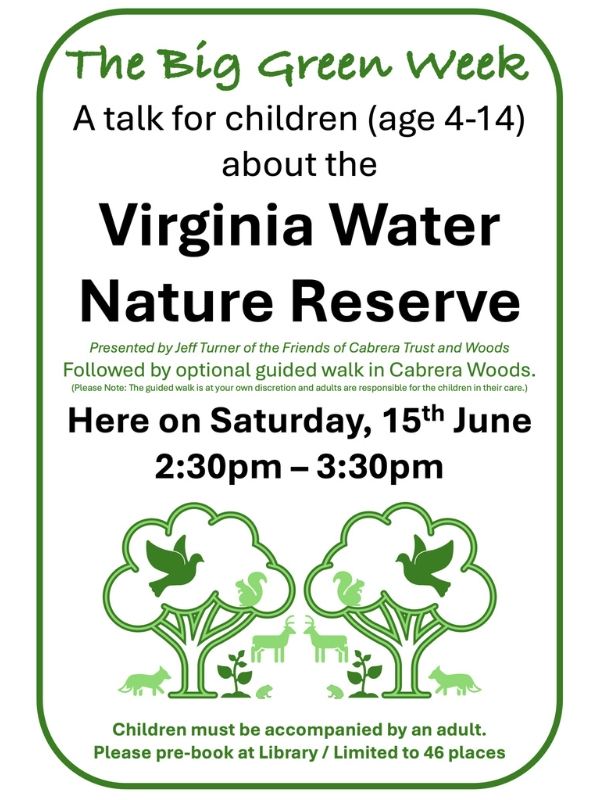 A Talk at the Virginia Water Community Library Saturday, 15th June